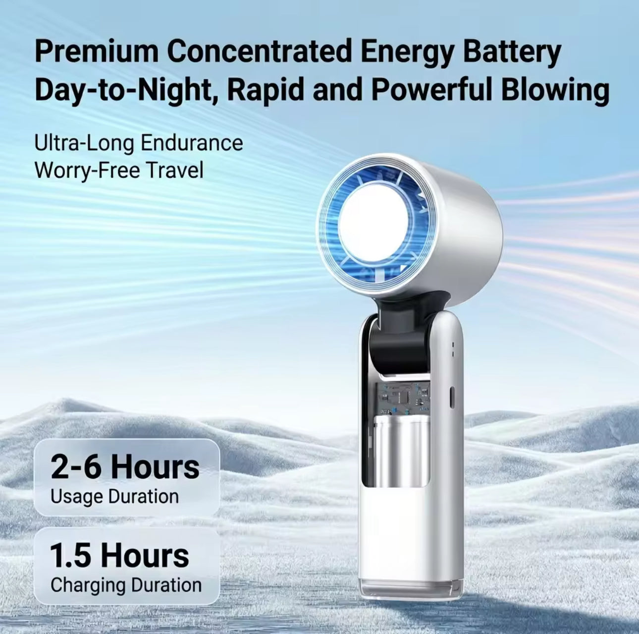 Portable Bladeless Turbo Fan — Instant Cool, Anywhere You Go