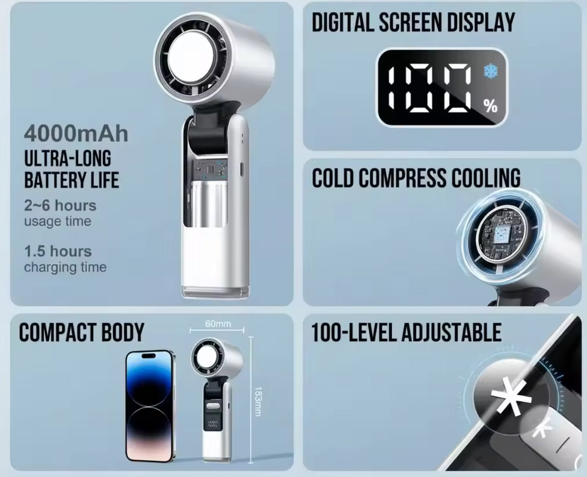 Portable Bladeless Turbo Fan — Instant Cool, Anywhere You Go