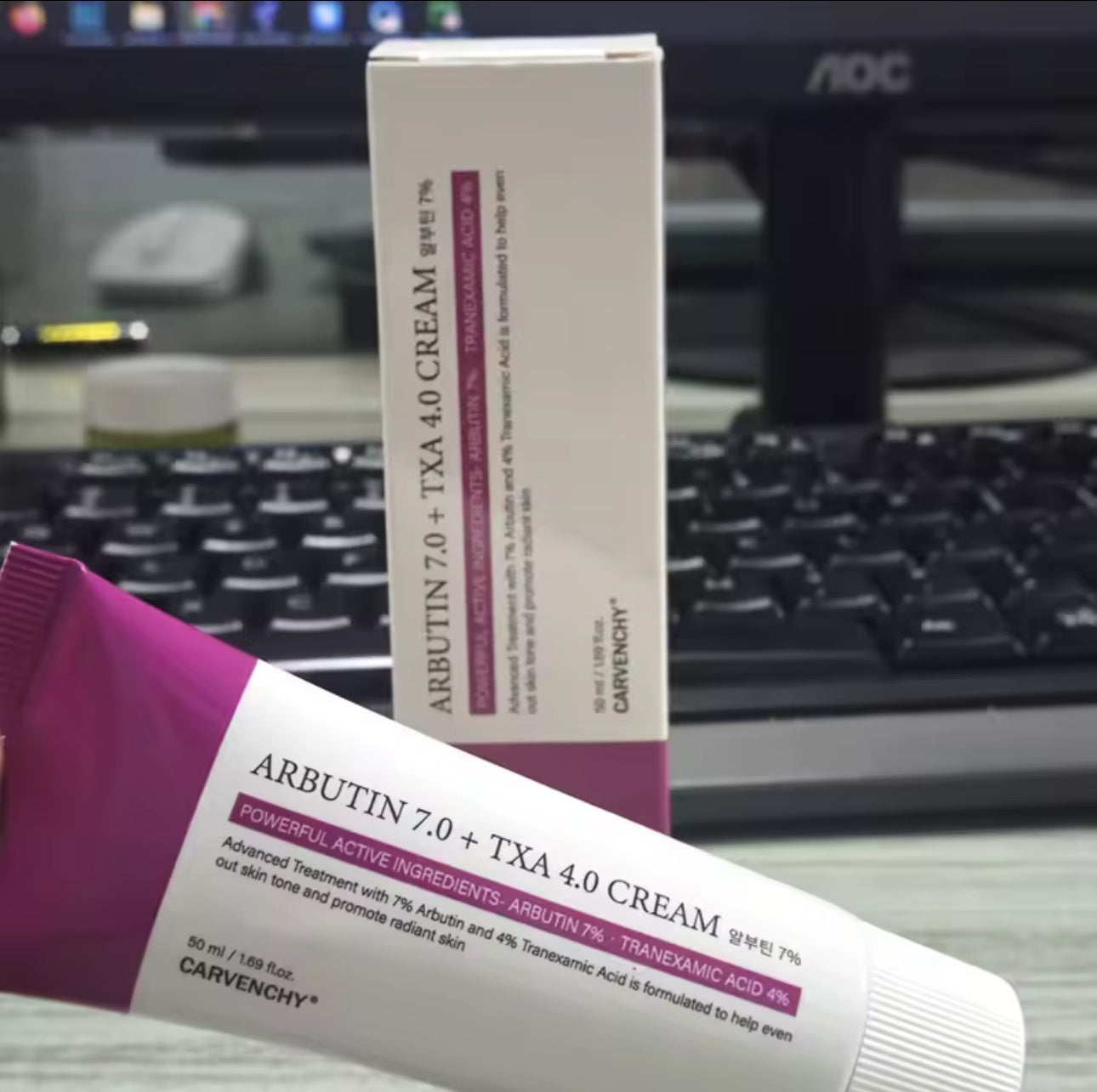 Carvenchy Arbutin Brightening Cream with Box - Beauty by Ouria | Crème Éclaircissante avec Boîte