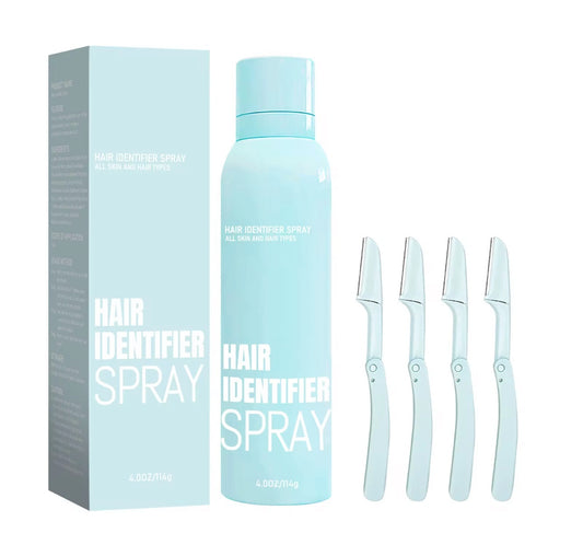 Hair Identifier Spray Blue Kit Box and Razors - Beauty by Ouria | Spray Dépilation Kit Complet