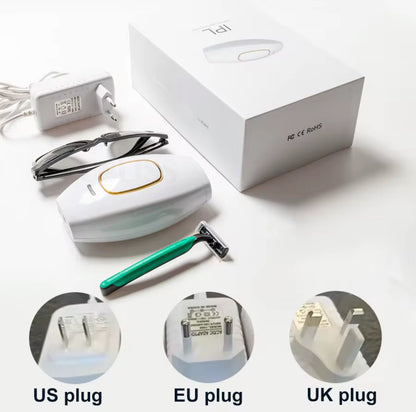 IPL Hair Removal Device Full Kit Box US EU UK Plugs - Beauty by Ouria | Appareil Épilation IPL Kit Complet Prises