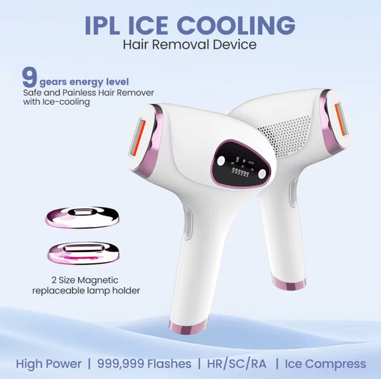 IPL Ice Cooling 9 Energy Levels 999999 Flashes Features - Beauty by Ouria | 9 Niveaux 999999 Flashs