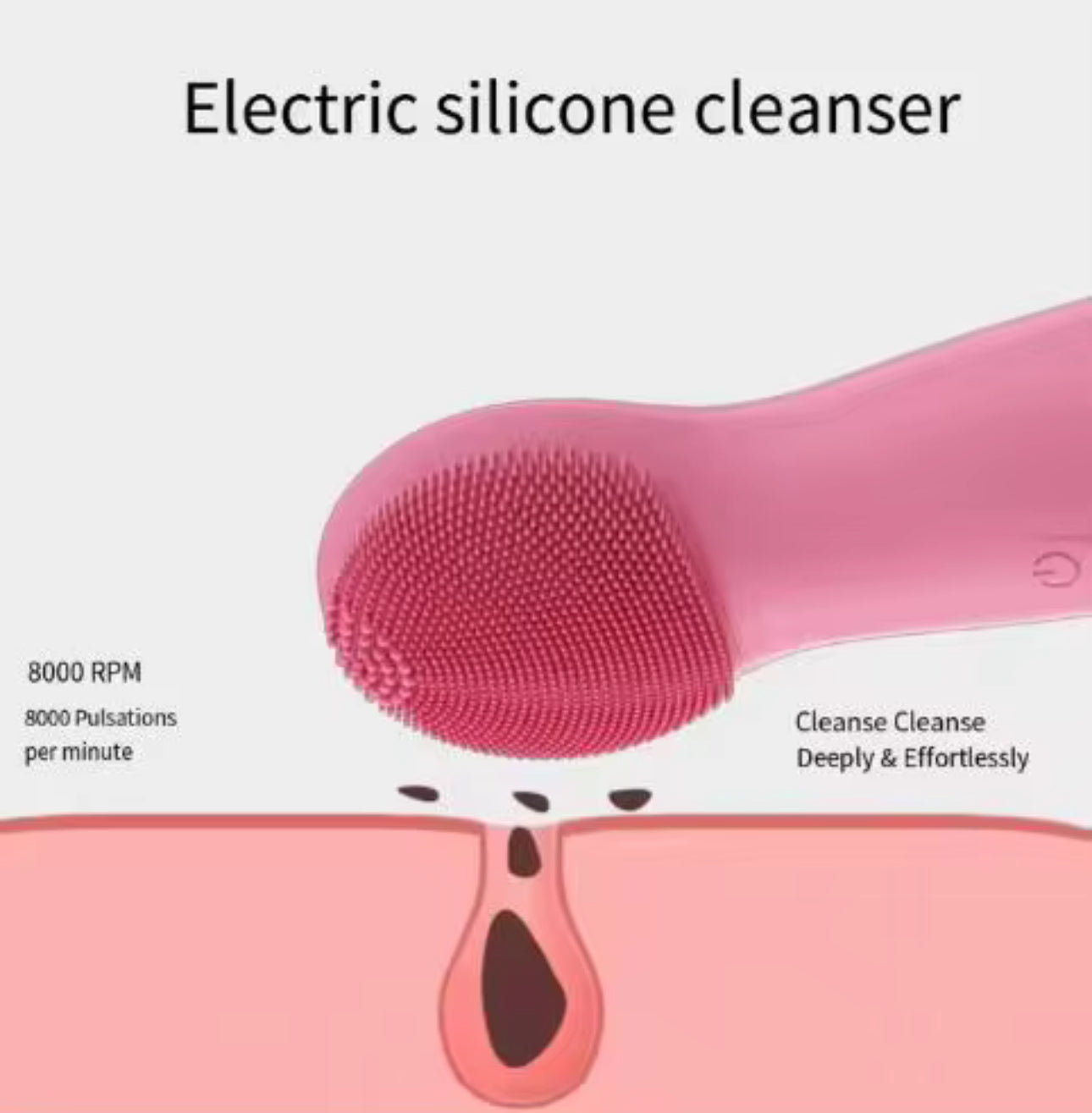 Silicone Face Brush 8000 RPM Sonic Deep Pore Cleansing - Beauty by Ouria | Sonique 8000 RPM Nettoyage Prof