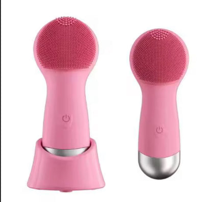 Silicone Face Brush Two Angles With Without Stand - Beauty by Ouria | Deux Angles Avec Sans Socle Charge