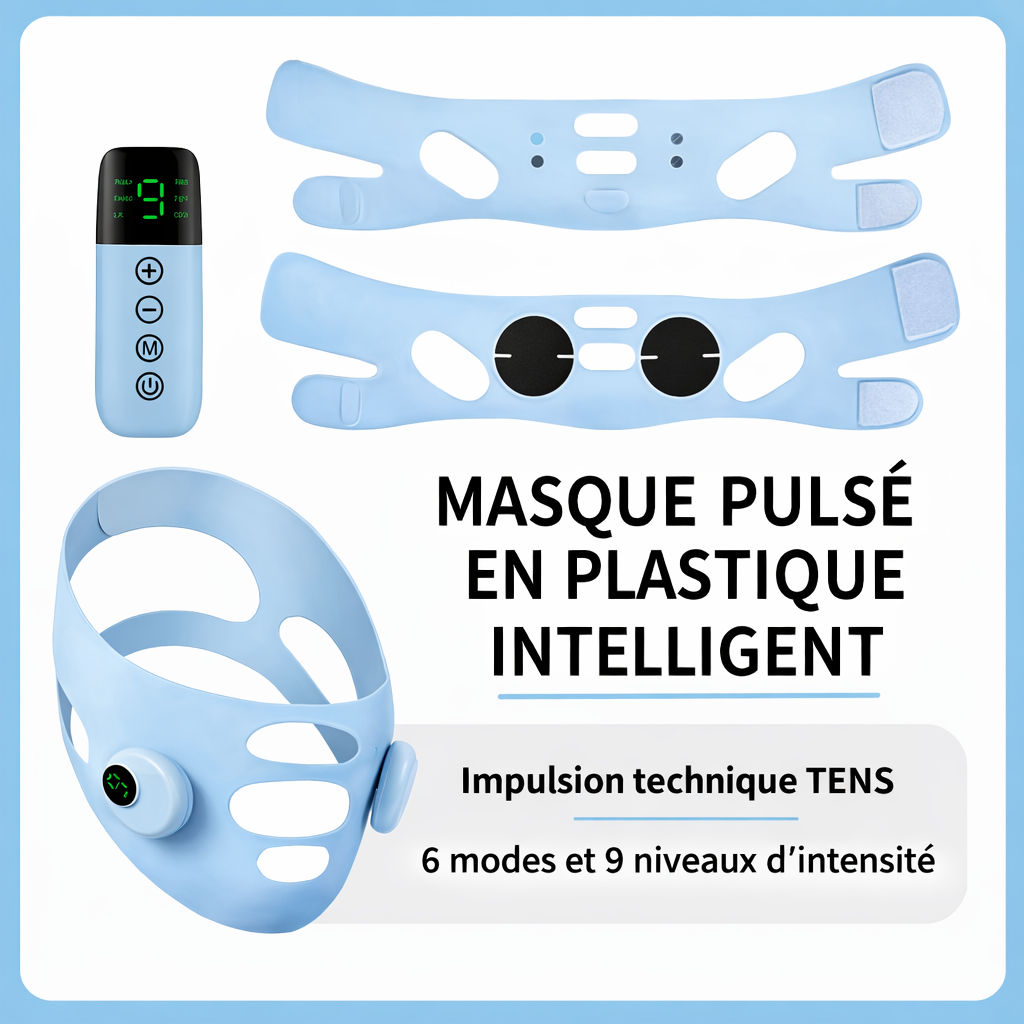V-Line Face Lifting Mask TENS Product Overview Bands Electrodes Remote - Beauty by Ouria | Aperçu Produit Bandes Électrodes Télécommande