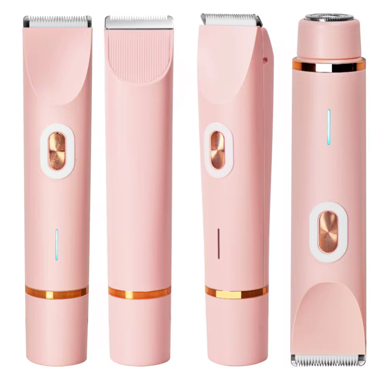 Women Dual Head Electric Shaver 4 Head Attachments Trimmer Clipper Views - Beauty by Ouria | Rasoir Féminin 4 Têtes Accessoires Tondeuse Vues