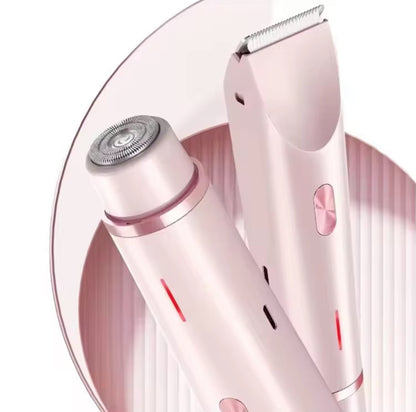 Women Dual Head Electric Shaver Close Up Shaving Clipper Heads Detail - Beauty by Ouria | Rasoir Électrique Féminin Têtes Rasage Tondeuse Gros Plan